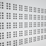 A picture depicting rows of 6-Dot Braille