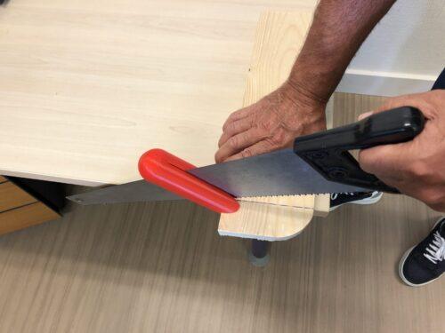 saw guide in use