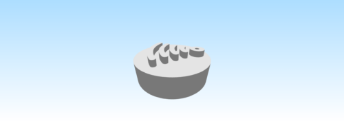 3D model of a WiFi access point symbol used in computer network diagrams.